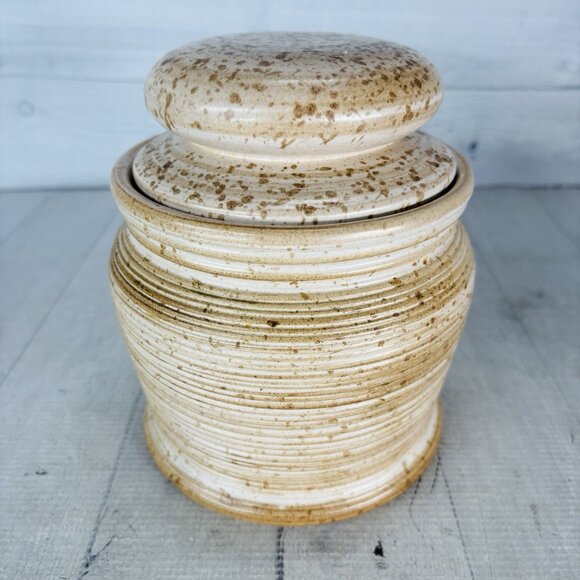 Vintage GT Mark 600/111 Speckle Rustic Farmhouse Canadian Stoneware Canister Jar - Picture 5 of 16